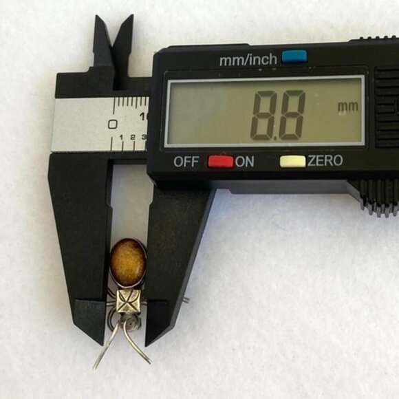 Sterling Silver 925 Oval Tigers Eye Cabochon Spider Critter Dainty Bug Brooch - Picture 14 of 16